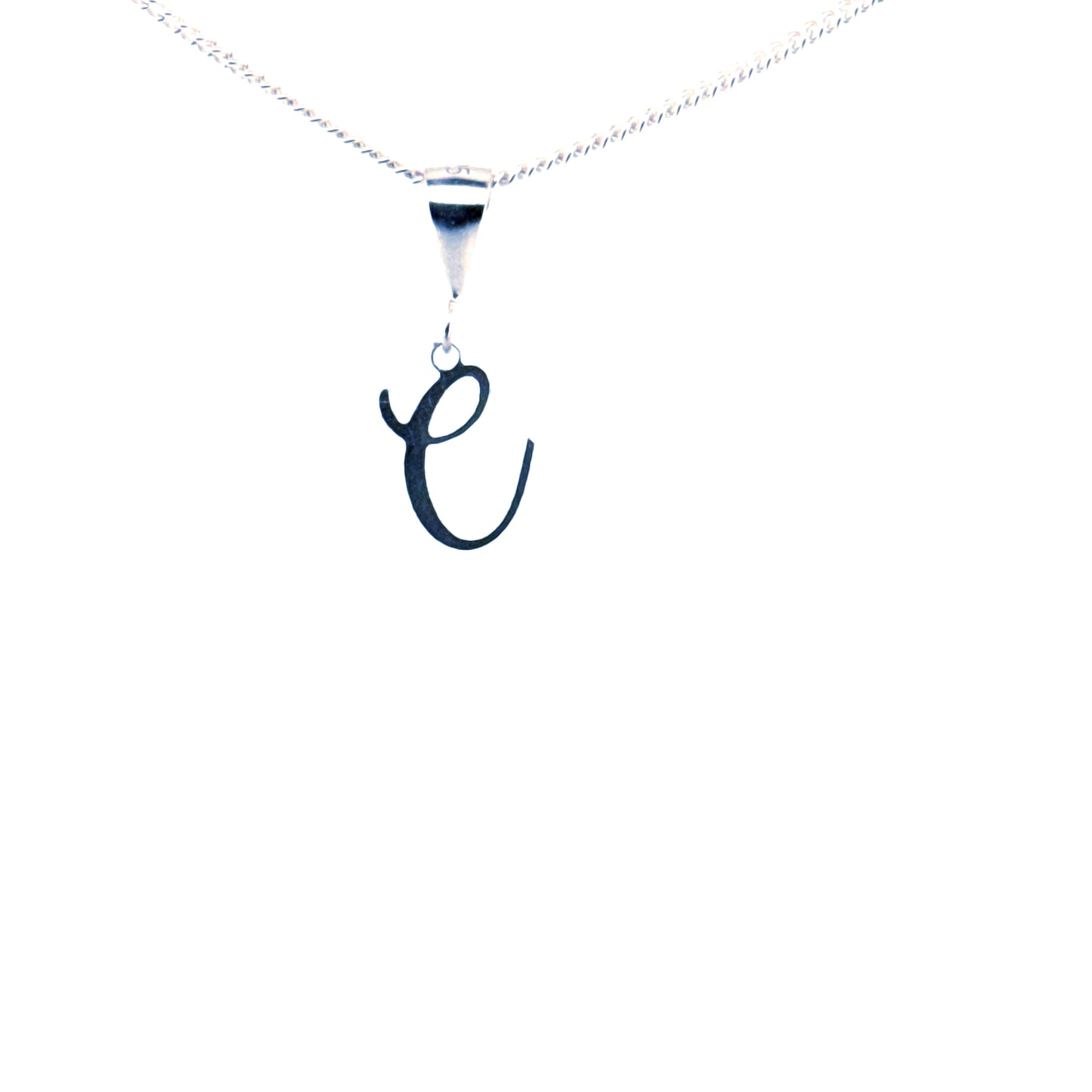 Personalised letter pendant, Italic style, Silver Silver