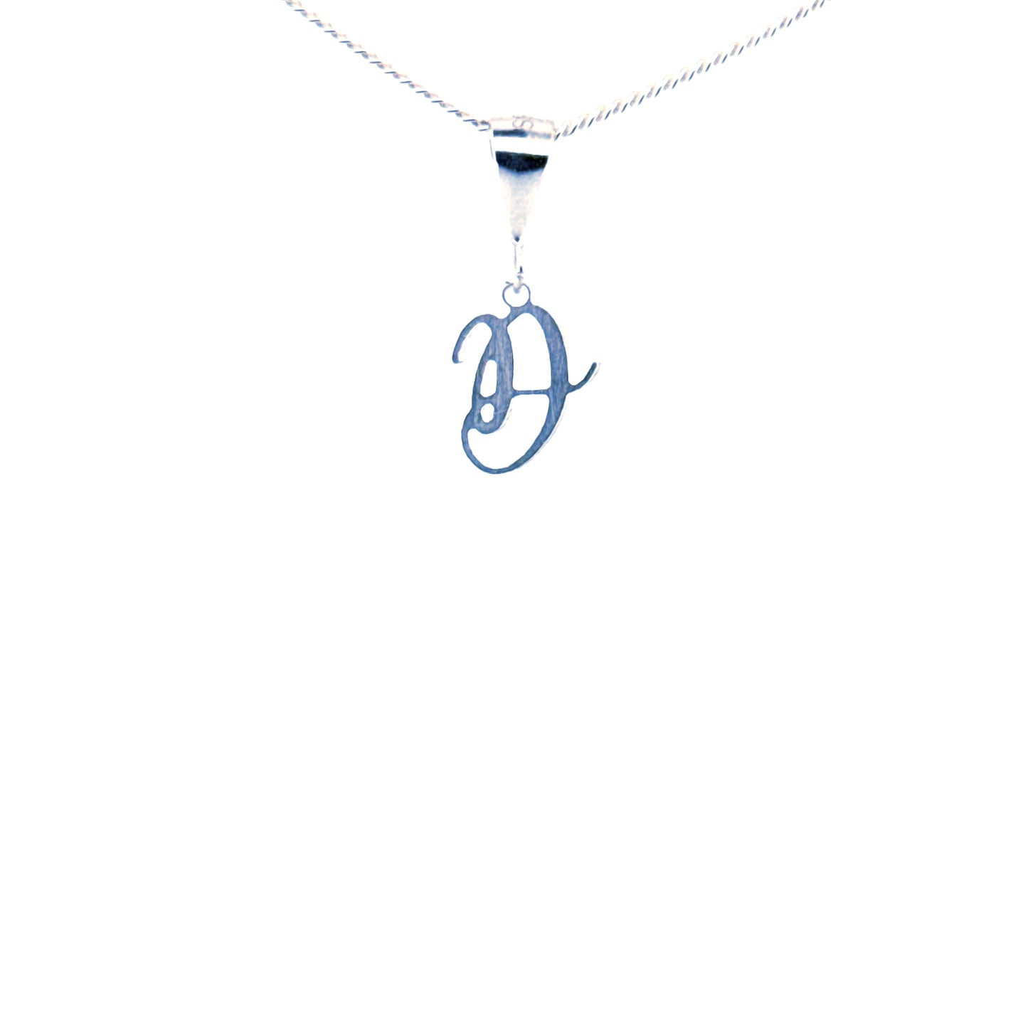 Personalised letter pendant, Italic style, Silver Silver