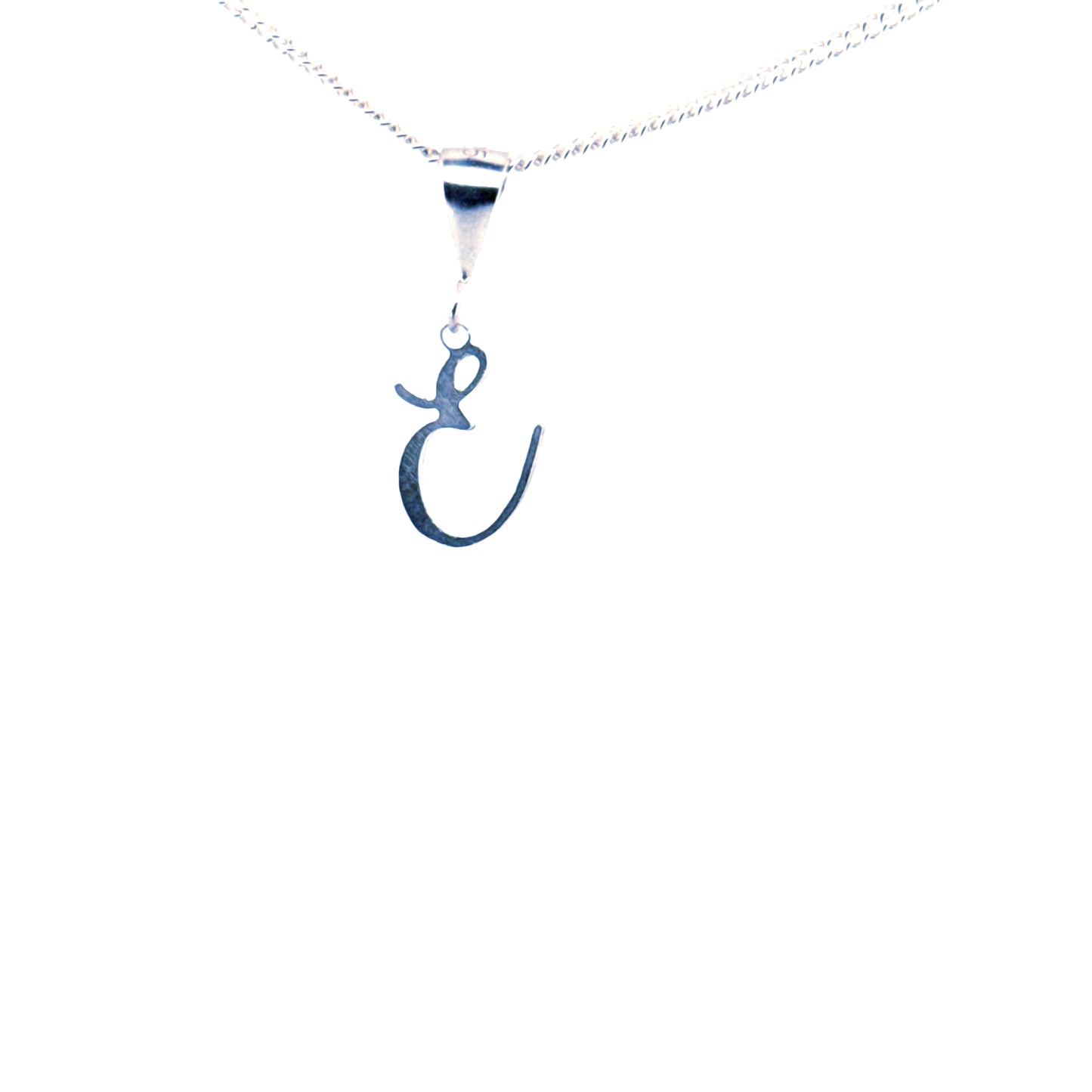Personalised letter pendant, Italic style, Silver Silver