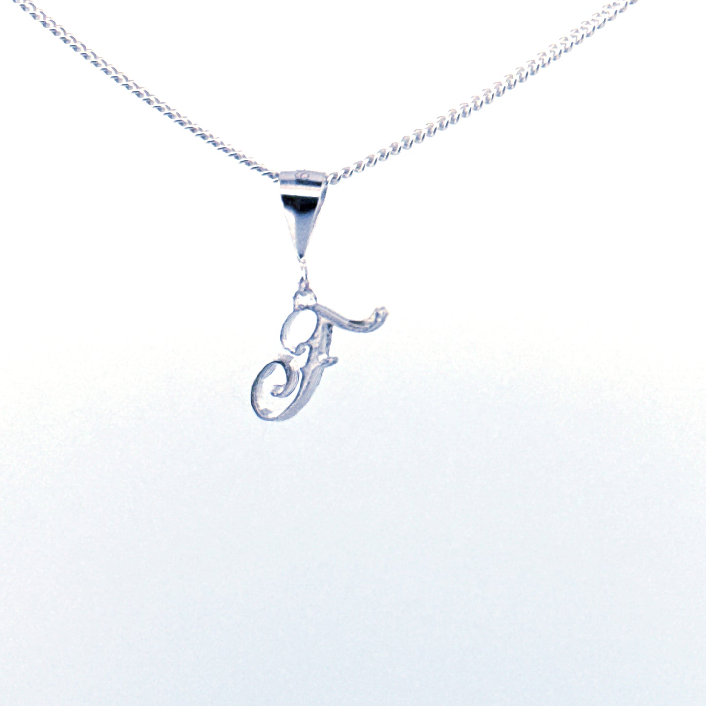 Personalised letter pendant, Italic style, Silver Silver