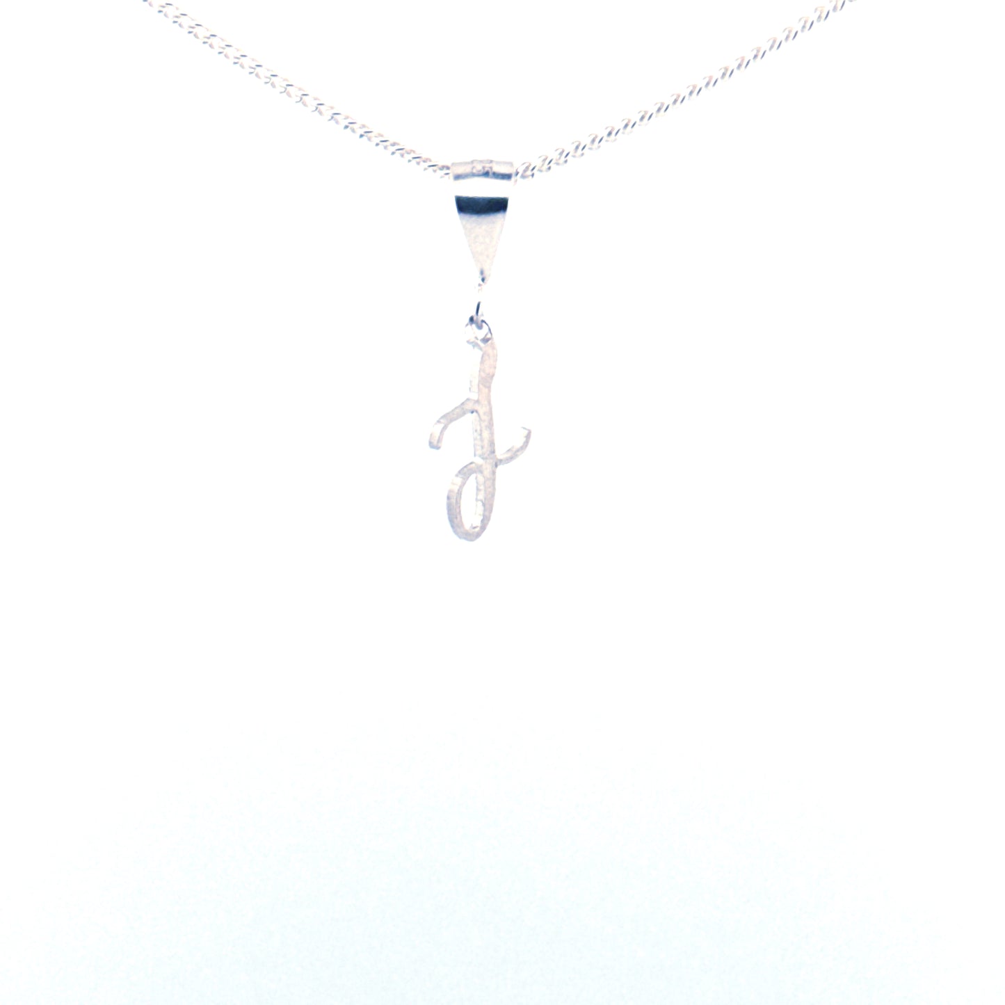 Personalised letter pendant, Italic style, Silver Silver