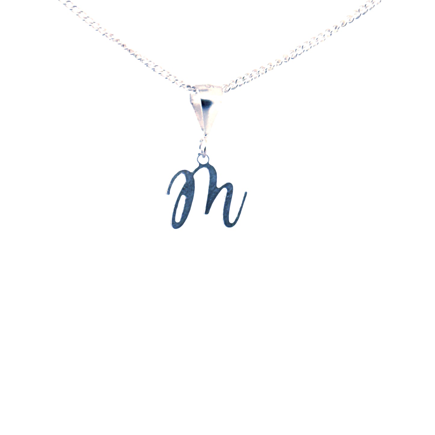 Personalised letter pendant, Italic style, Silver Silver