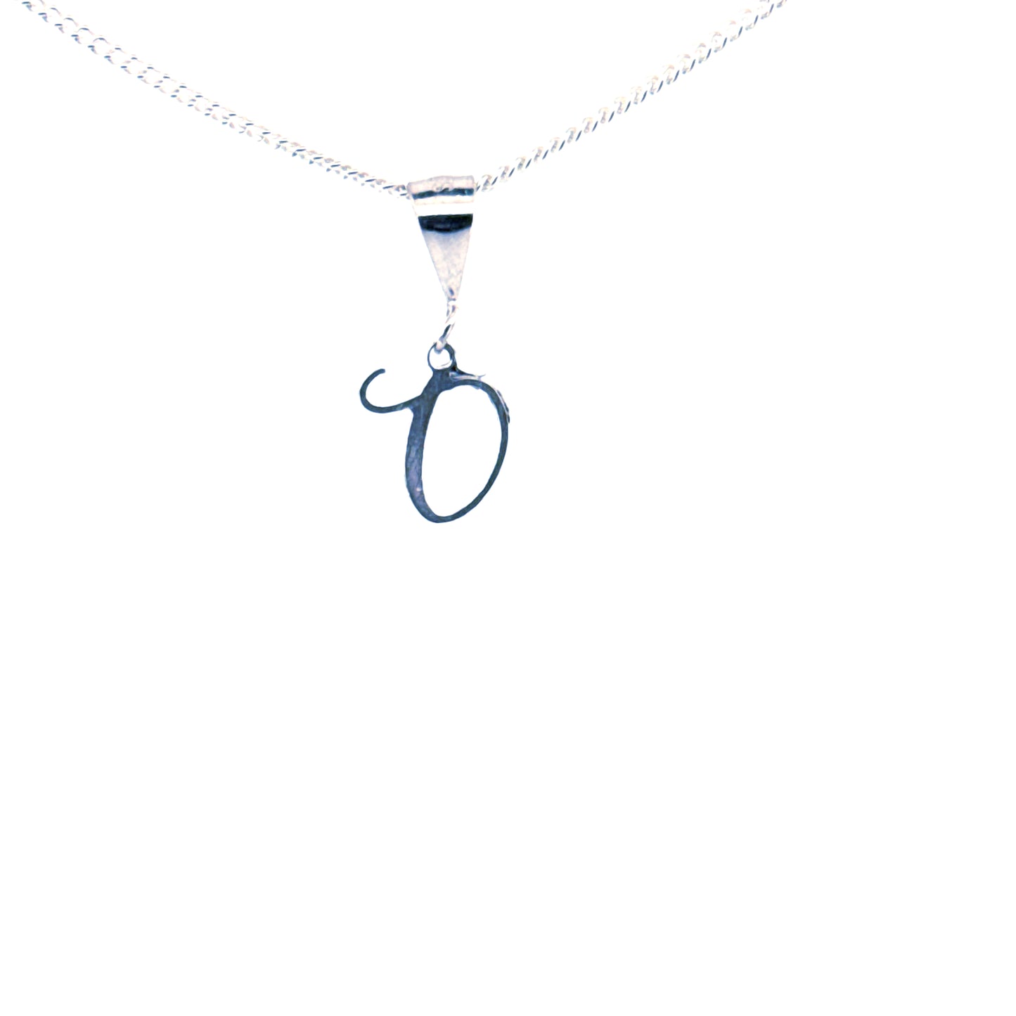 Personalised letter pendant, Italic style, Silver Silver