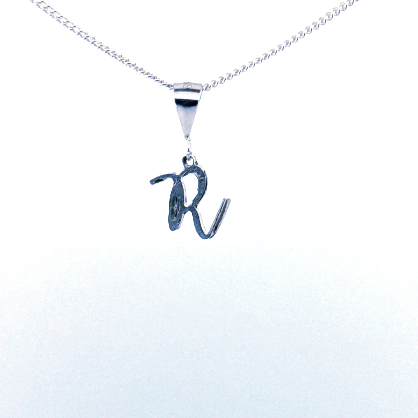 Personalised letter pendant, Italic style, Silver Silver
