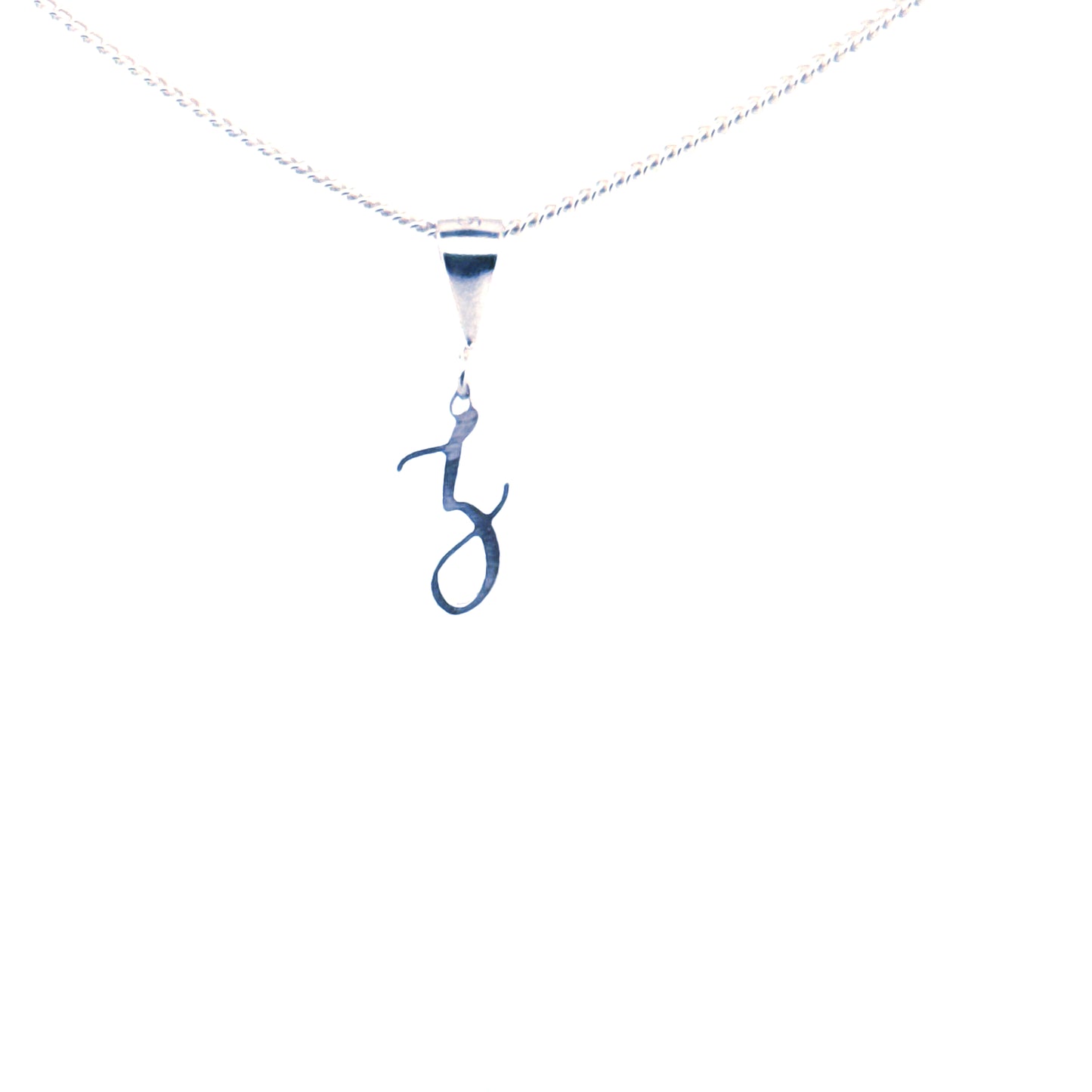 Personalised letter pendant, Italic style, Silver Silver