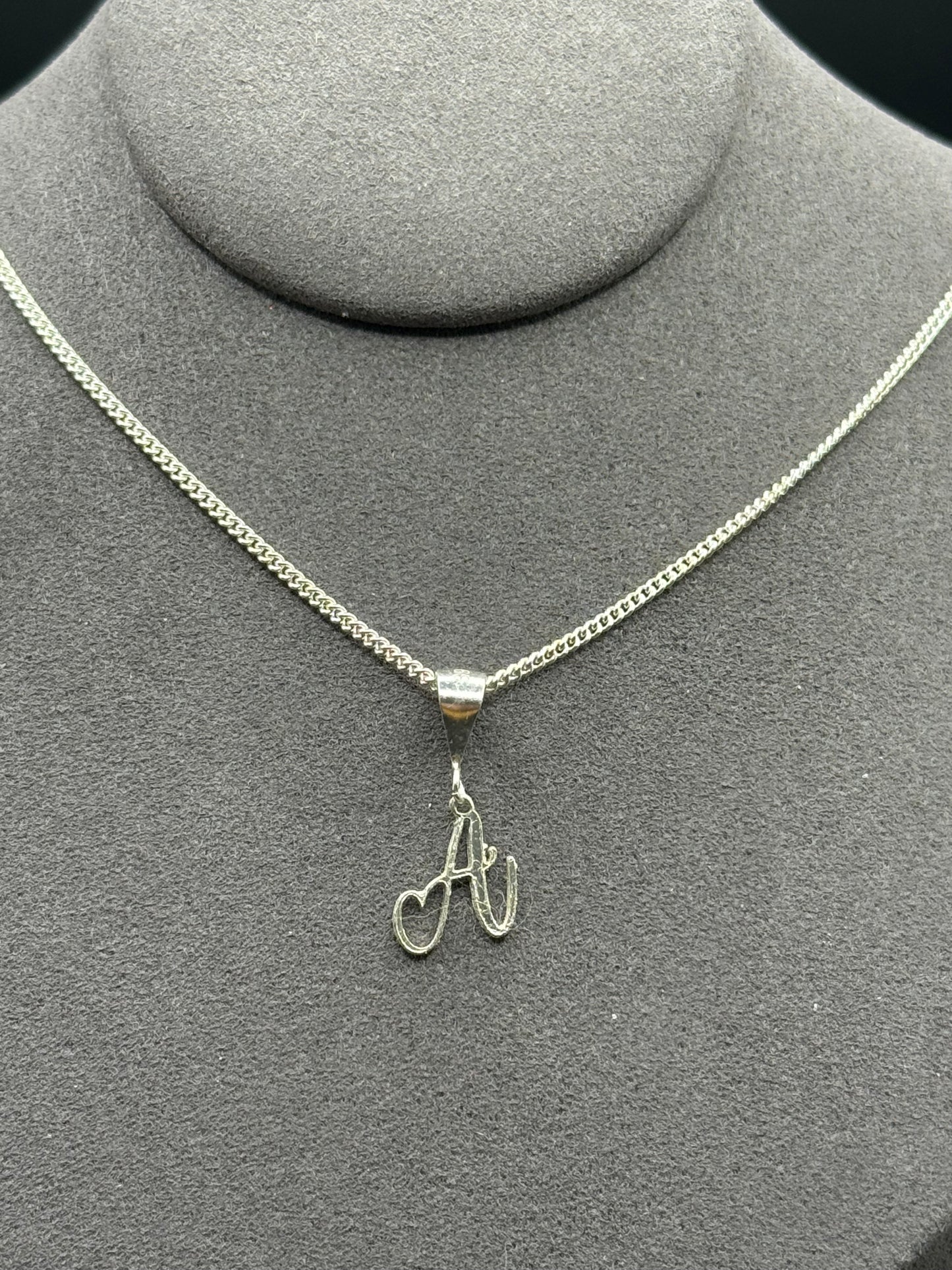 Personalised letter pendant, Italic style, Silver Silver