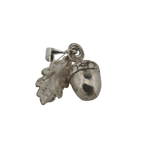 Acorn Jewellery Set – Sterling Silver Acorn & Leaf Pendant Duo - Lynne Lee Jewellery