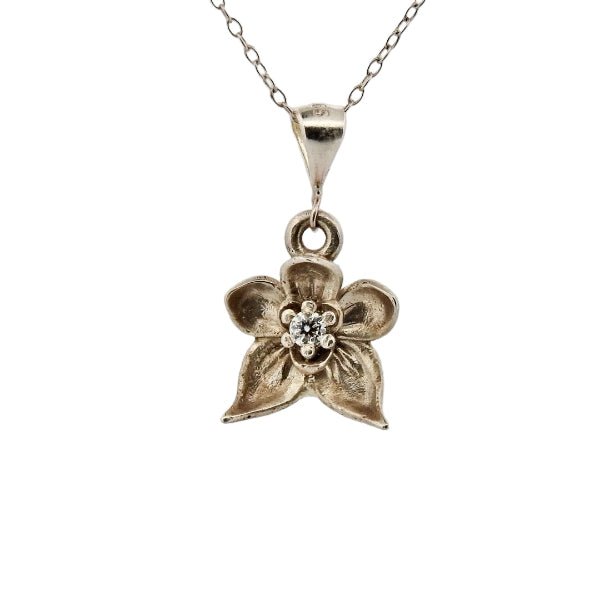 Birth Flower Necklace, May's Orchid - Sterling Silver - Lynne Lee Jewellery