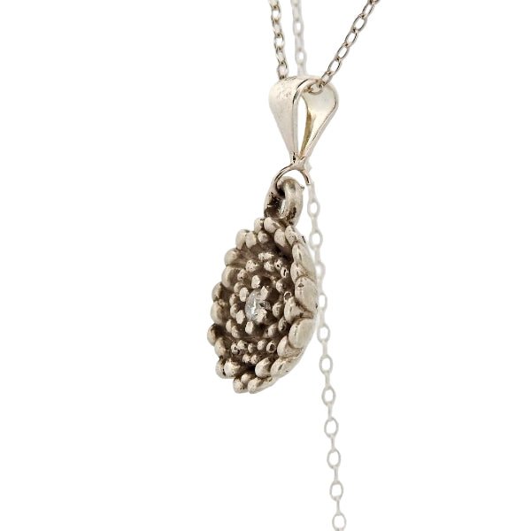 Birth Flower Necklace, September's Aster flower - Sterling Silver - Lynne Lee Jewellery