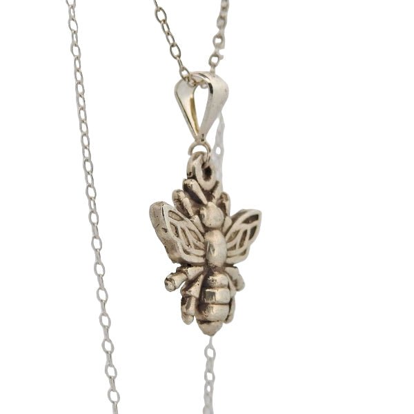 Sterling Silver Bee Jewellery Pendant - Symbol of Community & Dedication - Lynne Lee Jewellery