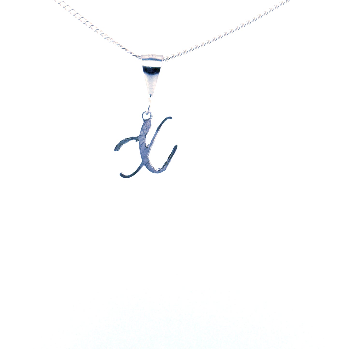 Personalised letter pendant, Italic style, Silver Silver