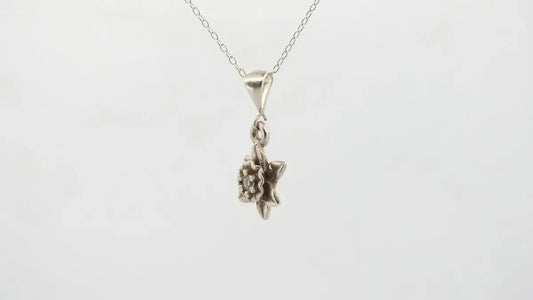 Sterling Silver Narcissus Pendant - December's Winter Beauty - Lynne Lee Jewellery