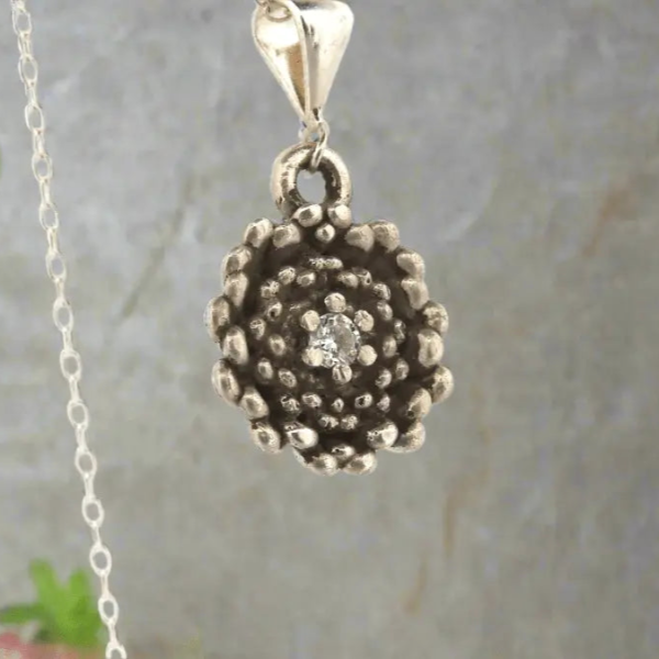 Sterling Silver Aster Pendant - September's Star of Wisdom - Lynne Lee Jewellery