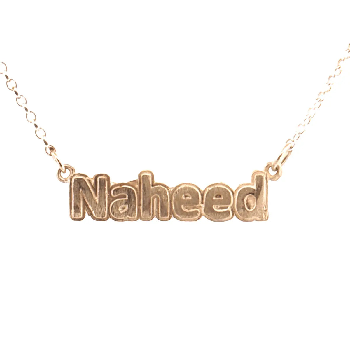 Custom Name Embossed Plate Necklace in Sterling Silver - Lynne Lee Jewellery