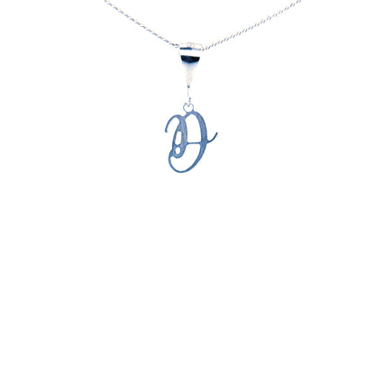 Personalised letter pendant, Italic style, Silver Silver