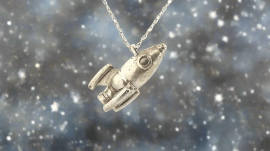 Sterling Silver Rocketship Pendant & Chain Set - "Reach for the Stars" - Lynne Lee Jewellery