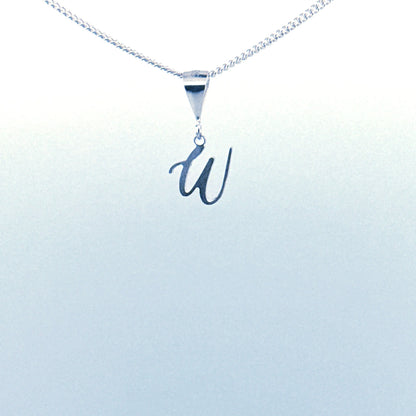 Personalised letter pendant, Italic style, Silver Silver - Lynne Lee Jewellery