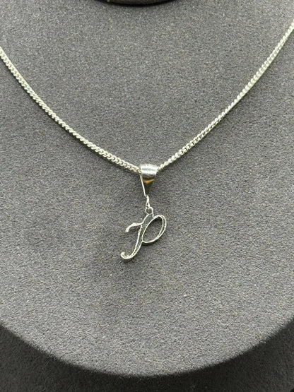 Personalised letter pendant, Italic style, Silver Silver - Lynne Lee Jewellery