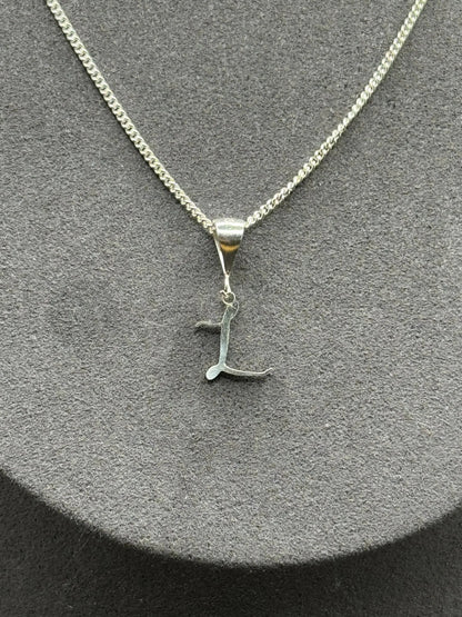 Personalised letter pendant, Italic style, Silver Silver - Lynne Lee Jewellery