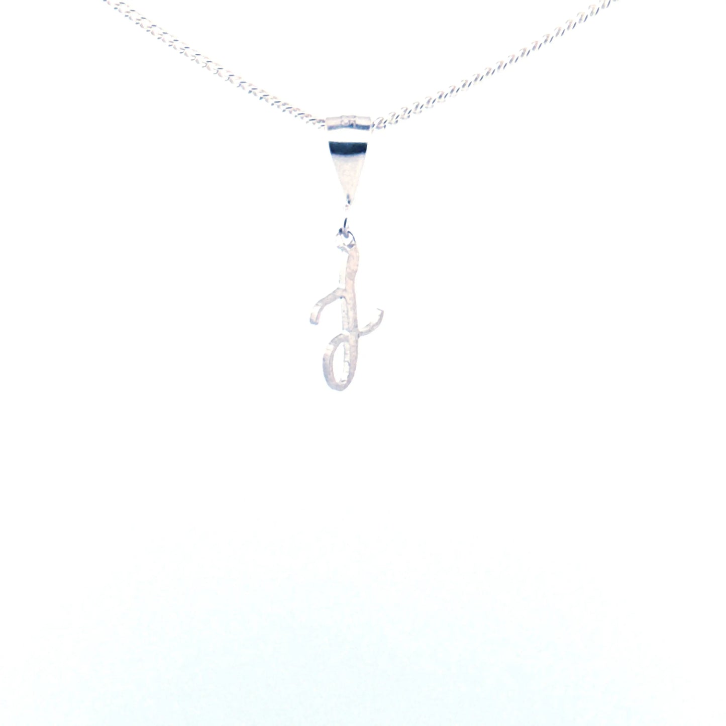 Personalised letter pendant, Italic style, Silver Silver - Lynne Lee Jewellery