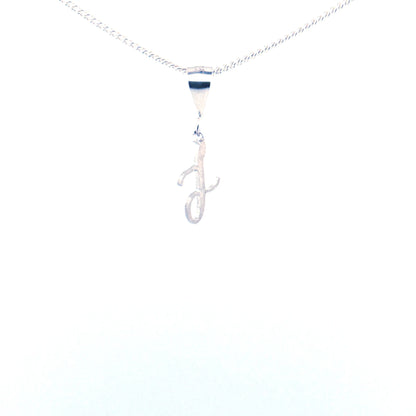 Personalised letter pendant, Italic style, Silver Silver - Lynne Lee Jewellery