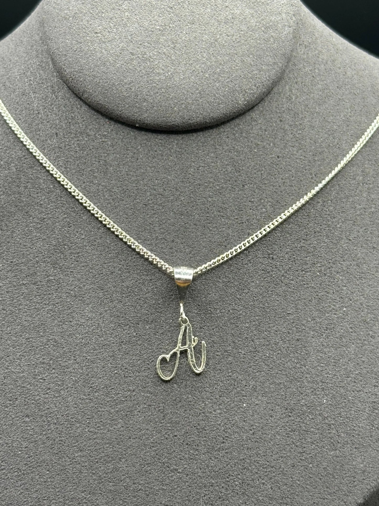 Personalised letter pendant, Italic style, Silver Silver - Lynne Lee Jewellery