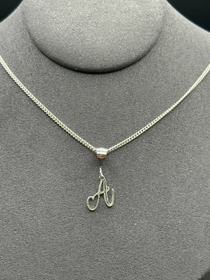 Personalised letter pendant, Italic style, Silver Silver - Lynne Lee Jewellery