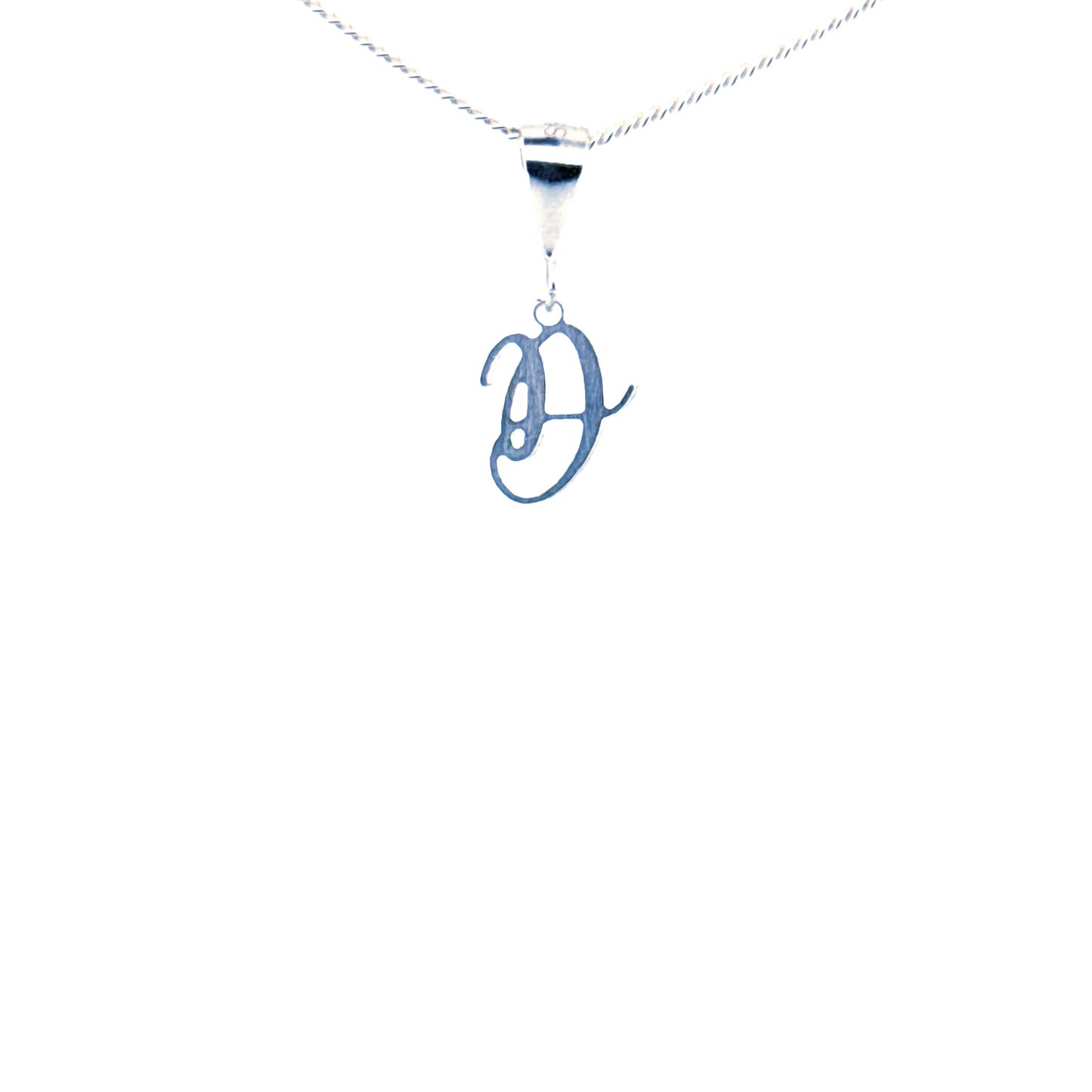 Personalised letter pendant, Italic style, Silver Silver - Lynne Lee Jewellery