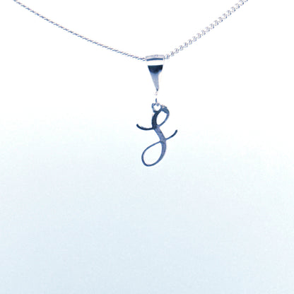 Personalised letter pendant, Italic style, Silver Silver