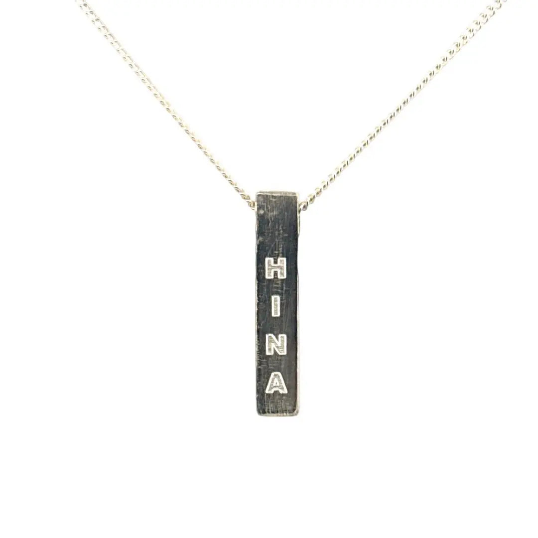 Personalised Sterling Silver Pillar Pendant - Custom Name Engraving - Lynne Lee Jewellery
