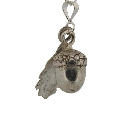 Acorn Jewellery Set – Sterling Silver Acorn & Leaf Pendant Duo - Lynne Lee Jewellery