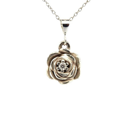 Birth Flower Necklace, June's Rose in Sterling Silver - Lynne Lee Jewellery