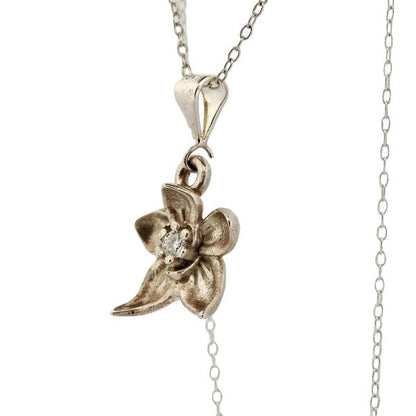 Birth Flower Necklace, May's Orchid - Sterling Silver - Lynne Lee Jewellery