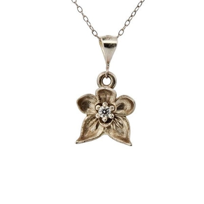 Birth Flower Necklace, May's Orchid - Sterling Silver - Lynne Lee Jewellery