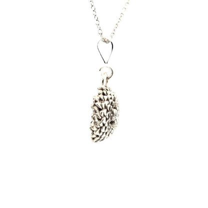 Birth Flower Necklace, October's Marigold - Sterling Silver with diamond center. - Lynne Lee Jewellery