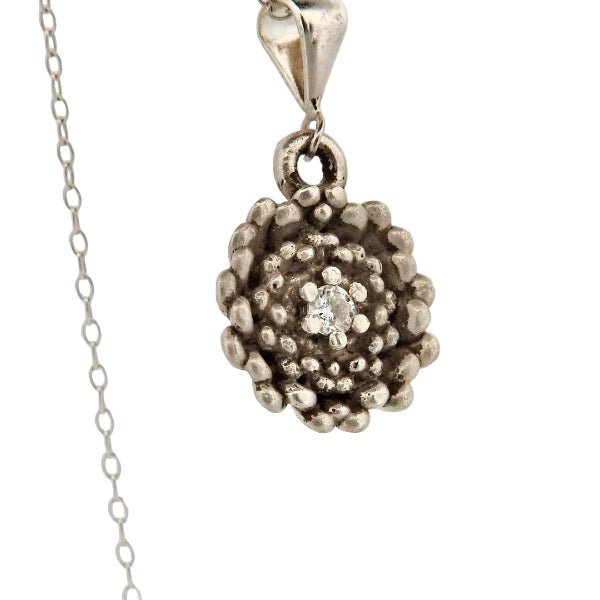 Birth Flower Necklace, September's Aster flower - Sterling Silver - Lynne Lee Jewellery