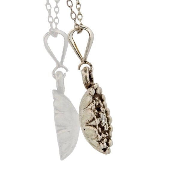 Birth Flower Necklace, September's Aster flower - Sterling Silver - Lynne Lee Jewellery