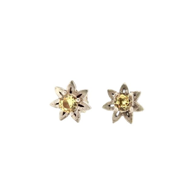Daisy jewellery Stud Earrings with Yellow Sapphires, sterling silver - Lynne Lee Jewellery