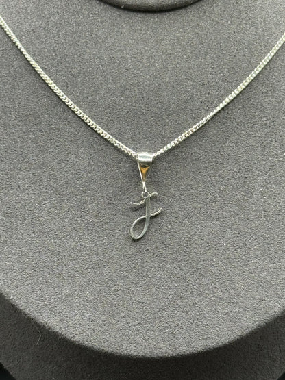 Personalised letter pendant, Italic style, Silver Silver