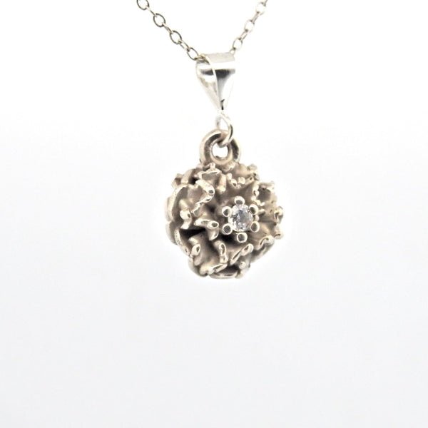January Birth Flower Necklace - Carnation in Sterling Silver - Lynne Lee Jewellery