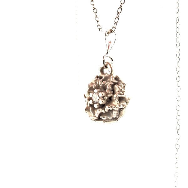 January Birth Flower Necklace - Carnation in Sterling Silver - Lynne Lee Jewellery