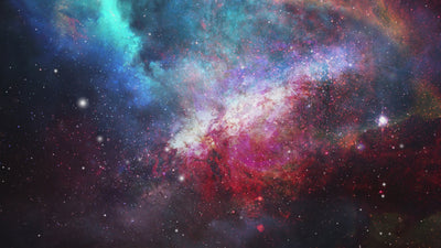 Video of brightly coloured cosmos, swirling in place.