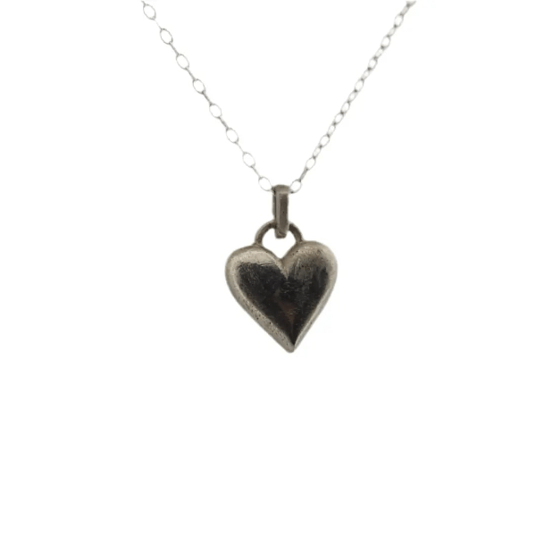 Silver Heart Necklace - Solid Sterling Silver Pendant - Lynne Lee Jewellery
