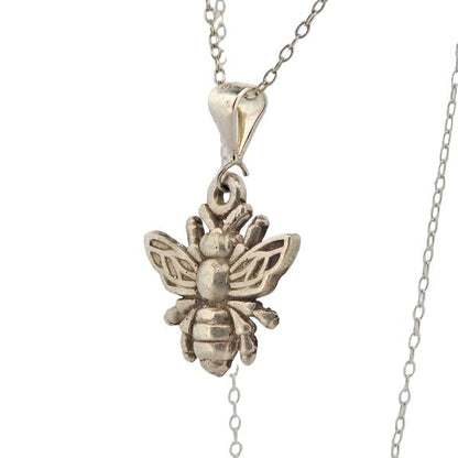 Sterling Silver Bee Jewellery Pendant - Symbol of Community & Dedication - Lynne Lee Jewellery