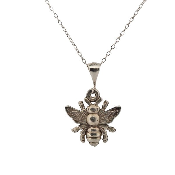 Sterling Silver Bee Jewellery Pendant - Symbol of Community & Dedication - Lynne Lee Jewellery
