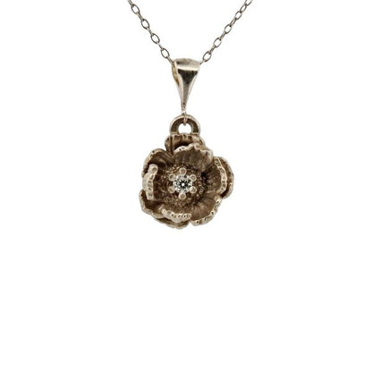 Sterling Silver Poppy Pendant - August's Symbol of Remembrance - Lynne Lee Jewellery