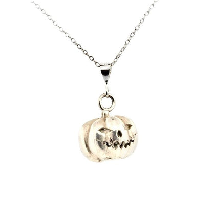 Sterling Silver Pumpkin Pendant – Halloween Jewellery Statement Piece - Lynne Lee Jewellery
