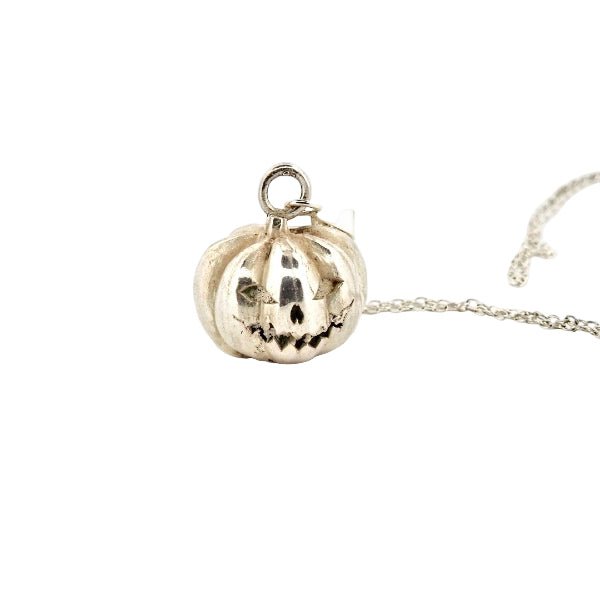 Sterling Silver Pumpkin Pendant – Halloween Jewellery Statement Piece - Lynne Lee Jewellery